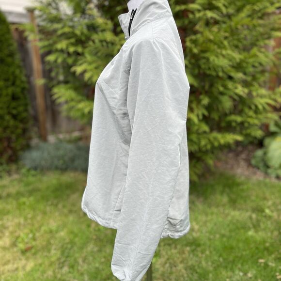 Nike Lightweight Asymmetrical Windbreaker Jacket Lt.Grey Sz L RN 56323 CA 05553 - Picture 3 of 16